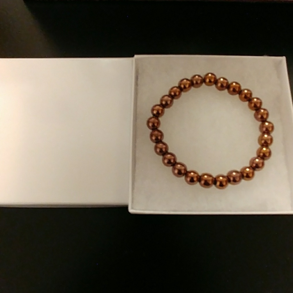 Copper Hematite Stone Bracelet - Picture 7 of 8